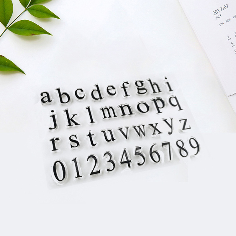 Transparent Silicone Stamps DIY Scrapbooking English Alphabet Number Hand Account Stamp Sheet Embossing Paper Craft Decor