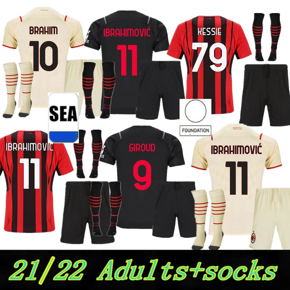 20 21 22 AC Milan Soccer Jerseys home away 3rd 2021 2022 Ibrahimovic Football Shirt REBIC maillot de foot BENNACER ROMAGNOLI adult kit man T, Black;yellow
20 21 22 AC Milan Soccer Jerseys home away 3rd 2021 2022 Ibrahimovic Football Shirt REBIC maillot de foot BENNACER ROMAGNOLI adult kit man T, Black;yellow