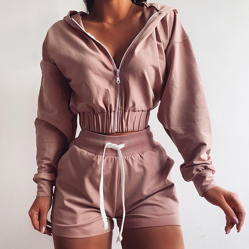 Women's Shorts Set Cardigan Zipper hooded Tracksuit Long Sleeve Sweatshirts Hem Ruched Tops High Waist Lace up Autumn Women suit Q, Yellow
Women's Shorts Set Cardigan Zipper hooded Tracksuit Long Sleeve Sweatshirts Hem Ruched Tops High Waist Lace up Autumn Women suit Q, Yellow