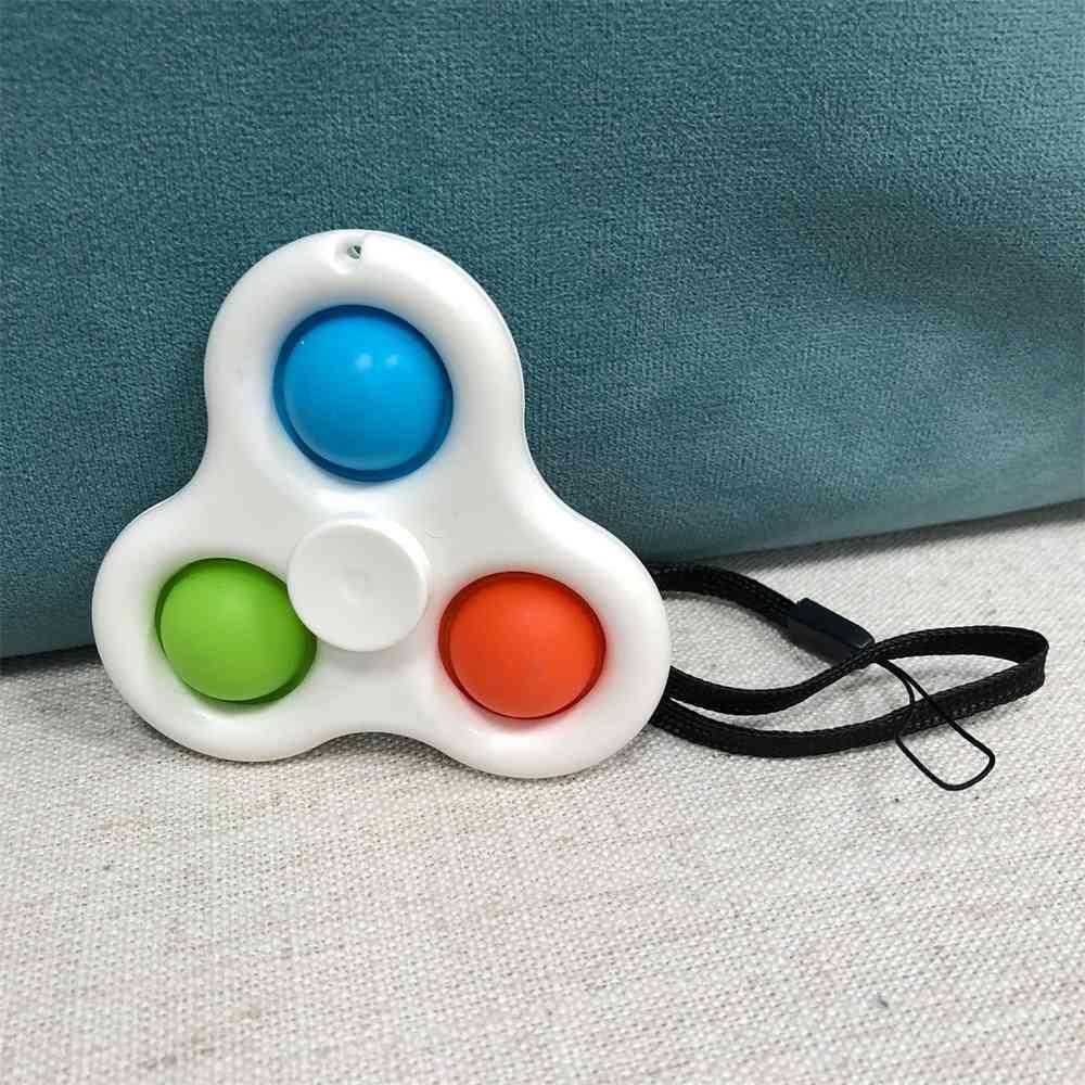 DHL Free With Lanyard Fidget Simple Dimple Toys Bubble Key Ring Push Spinner Board Stress Relief Decompression Finger Bubbles