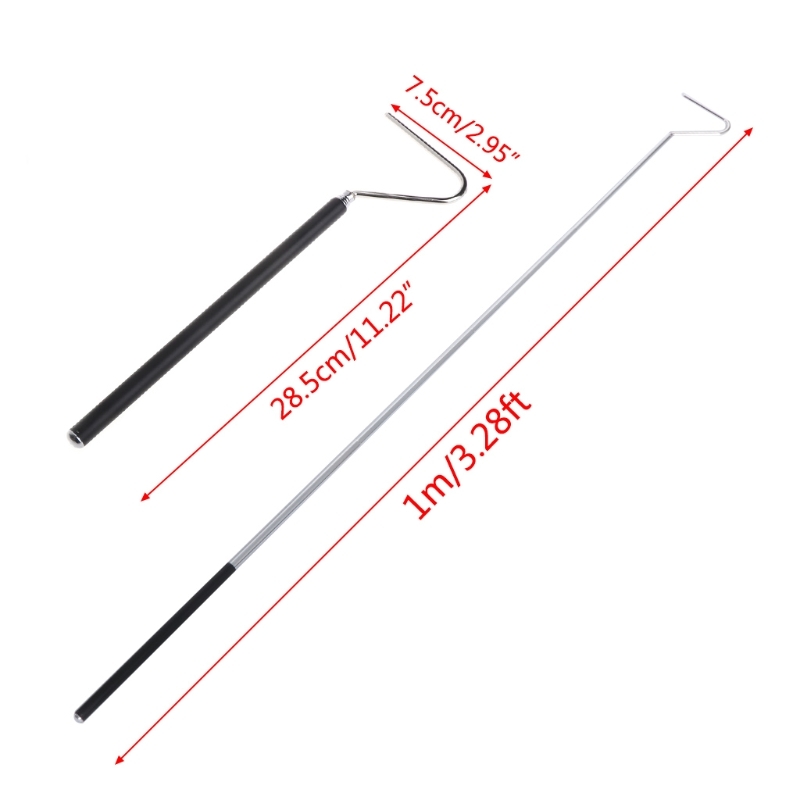 Snake Hook Rvs Black Adjustable Long Handle Catching Gears Val Tong 40JA