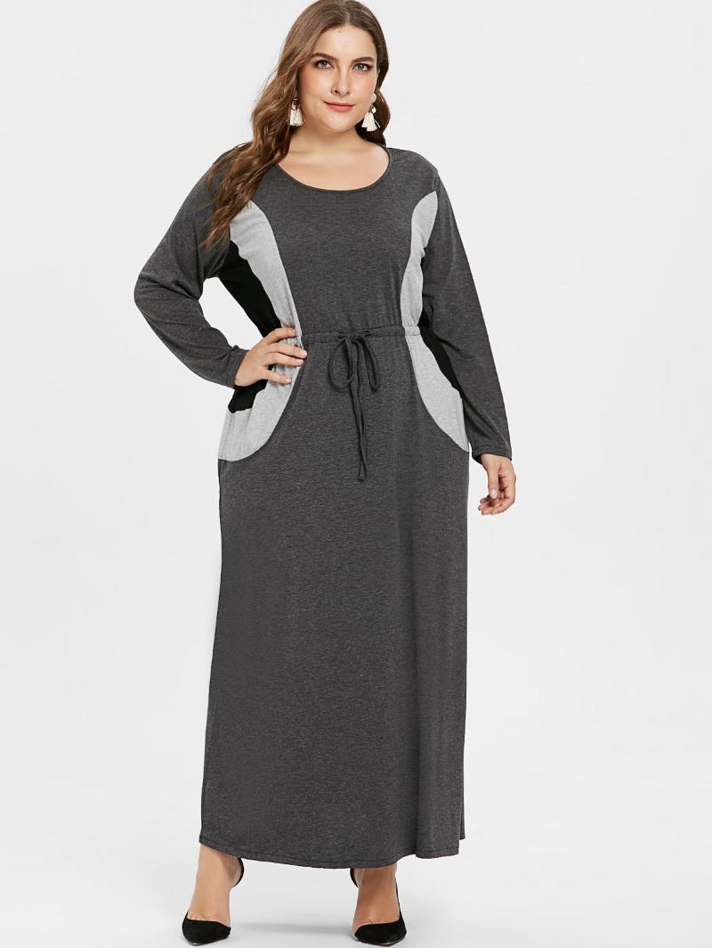 Casual Dresses Wipalo Plus Size Spring Autumn Color Block Drawstring Women Long Sleeve Maxi Dress Grey Robe Femme Pull Vestidos 3XL, Dark gray
Casual Dresses Wipalo Plus Size Spring Autumn Color Block Drawstring Women Long Sleeve Maxi Dress Grey Robe Femme Pull Vestidos 3XL, Dark gray