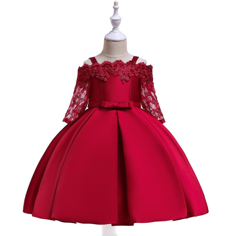 Girl's Dresses Sweet And Cute Girls One Word Collar Flower Girl Lace Pierced Long-sleeved Folds Solid Color Satin Princess Dress, Red;yellow
Girl's Dresses Sweet And Cute Girls One Word Collar Flower Girl Lace Pierced Long-sleeved Folds Solid Color Satin Princess Dress, Red;yellow