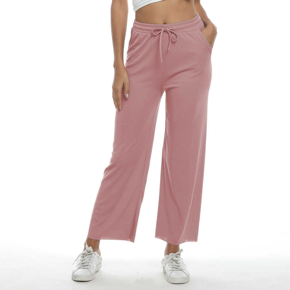 Summer Quick Dry Black Wide Leg Pants Female High Waist Loose Women Pocket Drawstring Sweat Breathable Plus Size 210604