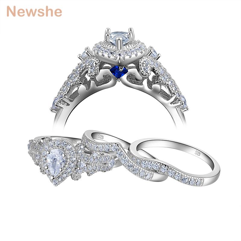 Cluster Rings She 3 Pcs 925 Sterling Silver Wedding For Women 1.4 Ct Pear Shape CZ Engagement Ring Set Classic Jewelry NR5015, Golden;silver
Cluster Rings She 3 Pcs 925 Sterling Silver Wedding For Women 1.4 Ct Pear Shape CZ Engagement Ring Set Classic Jewelry NR5015, Golden;silver