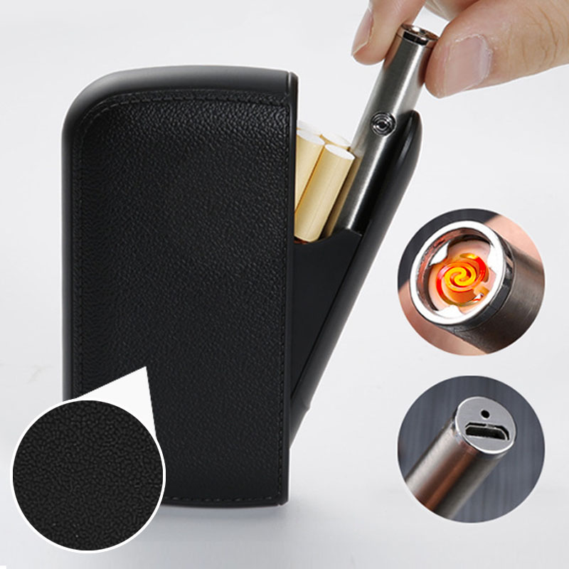 eather Cigarette Case Box With Portabe USB Charging ighter Tungsten Wire Coi Pasma Arc Eectronic ighter For Men Gifts
eather Cigarette Case Box With Portabe USB Charging ighter Tungsten Wire Coi Pasma Arc Eectronic ighter For Men Gifts