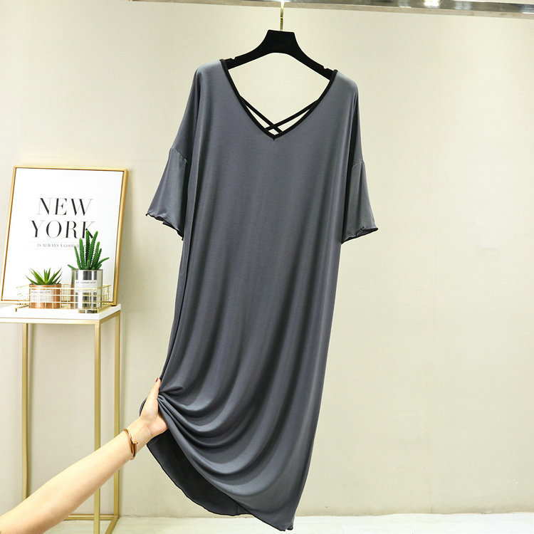 Womens Loose Modal Beautiful Ba Sleeping Dress Short Sleeve Nightgown Comfortable Long Nightdress SleepwearFree shipping by air, Black
Womens Loose Modal Beautiful Ba Sleeping Dress Short Sleeve Nightgown Comfortable Long Nightdress SleepwearFree shipping by air, Black