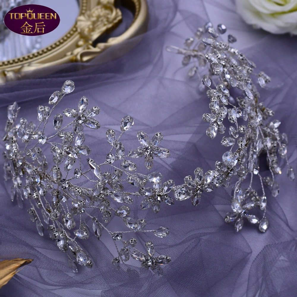 Handmade Press Diamond Bridal Tiara Baroque Beautiful Crown Bride Ladies Jewelry Diamond Crowns Bride Wedding Crown Accessories European Retro Palace 