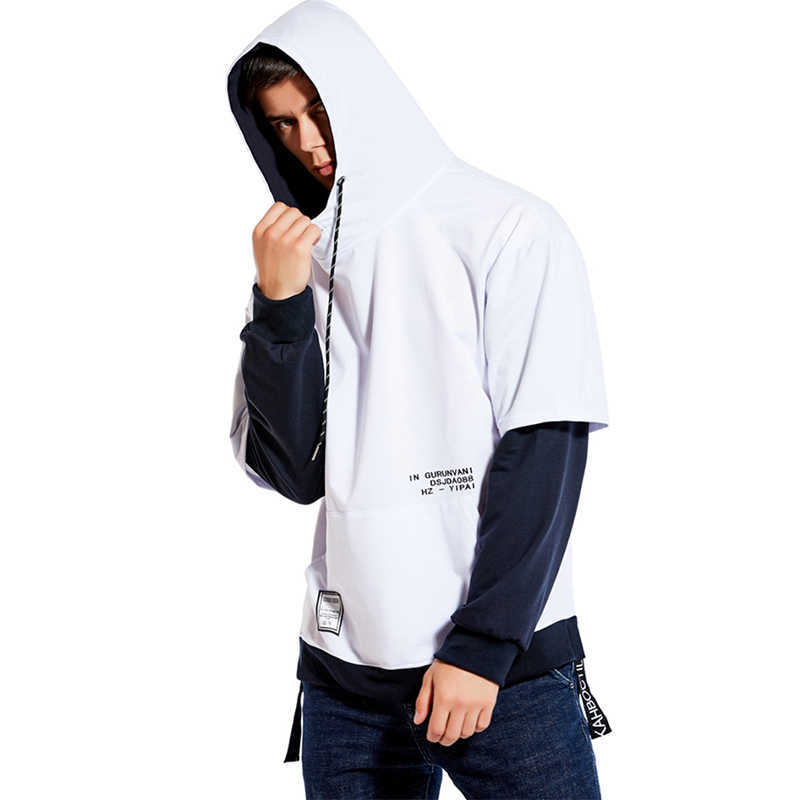 LIFENWENNA Hoodie Sweatshirt Mens Hip Hop Pullover Hoodies Streetwear Casual Fashion Clothes Color Block Hoodie Cotton Tops 210528