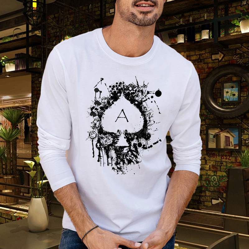 new long sve t-shirt men's cotton t-shirt men's loose round neck large men's shirt, White;black
new long sve t-shirt men's cotton t-shirt men's loose round neck large men's shirt, White;black