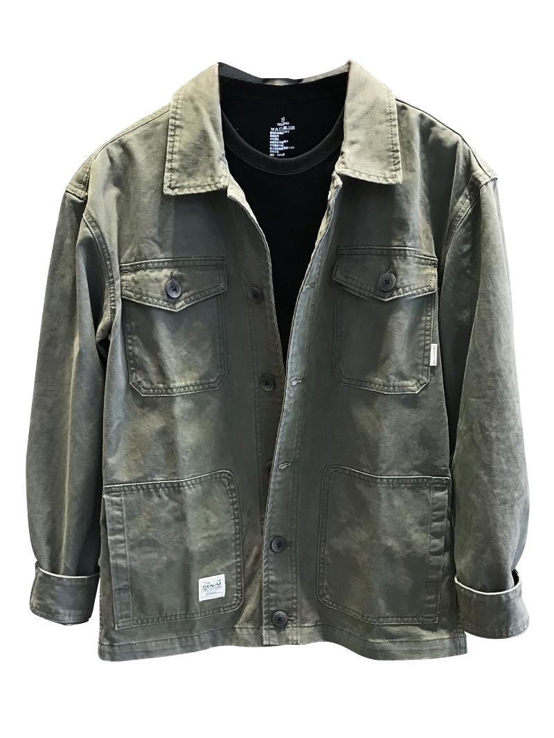 Green Jackets For Men Brand Spring Casual Denim Jacket Youthful Vitality Korean Coat Chaqueta De Los Hombres BG50JS Men's