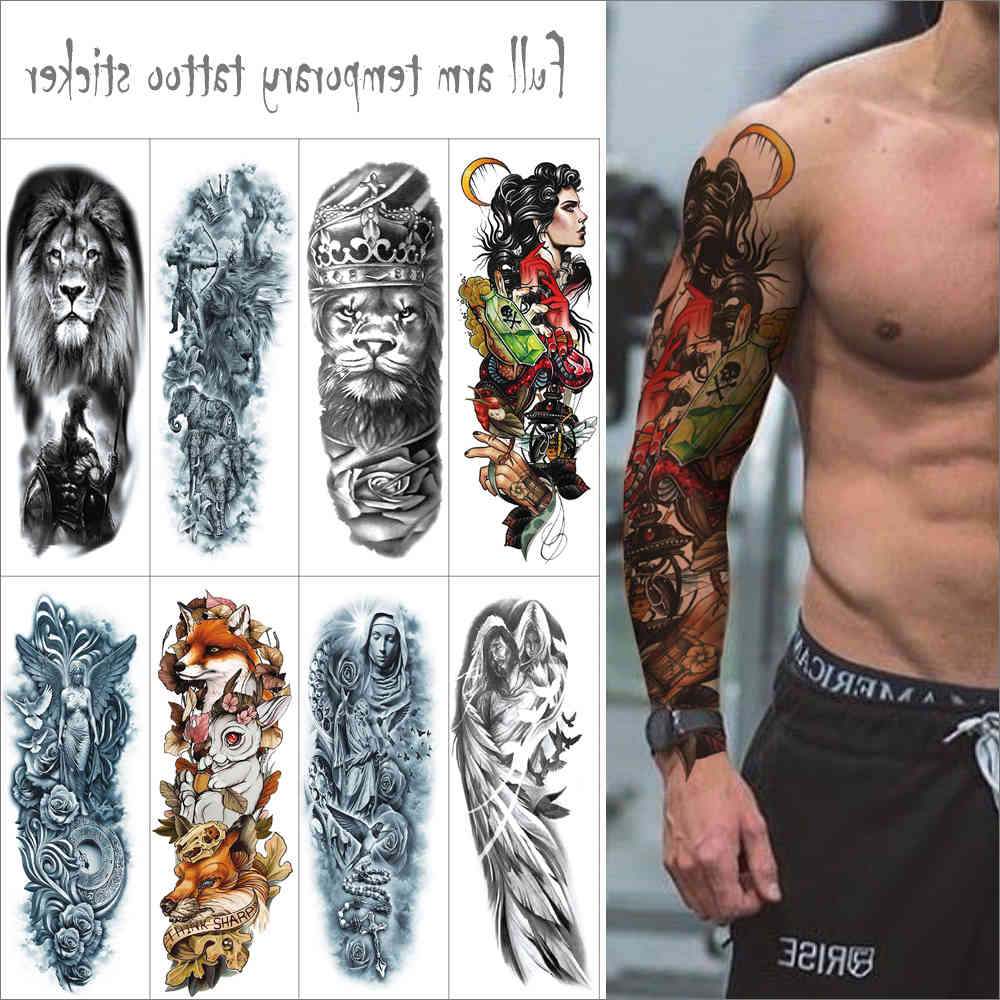 Temporary waterproof sticker loaded arms Fake tattoo lion flower animal portrait Big Sticker Sleeve Flash Tattoo
Temporary waterproof sticker loaded arms Fake tattoo lion flower animal portrait Big Sticker Sleeve Flash Tattoo