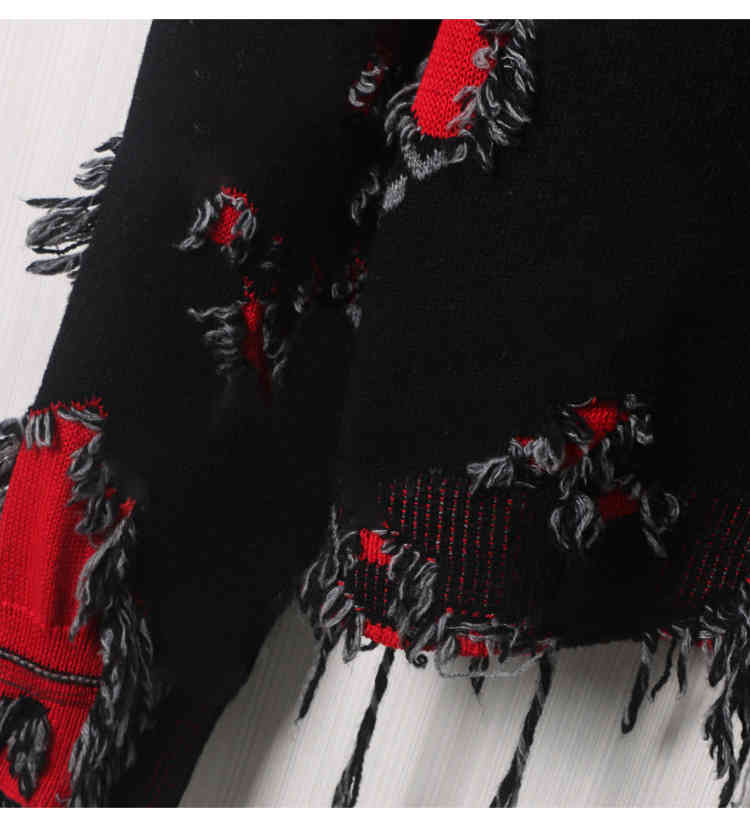 Women' Sweaters Autumn Ripped Tassel Loose Couple Models Irregular Letter Print Pullover round Neck Sweater 8JX6, Black
Women' Sweaters Autumn Ripped Tassel Loose Couple Models Irregular Letter Print Pullover round Neck Sweater 8JX6, Black