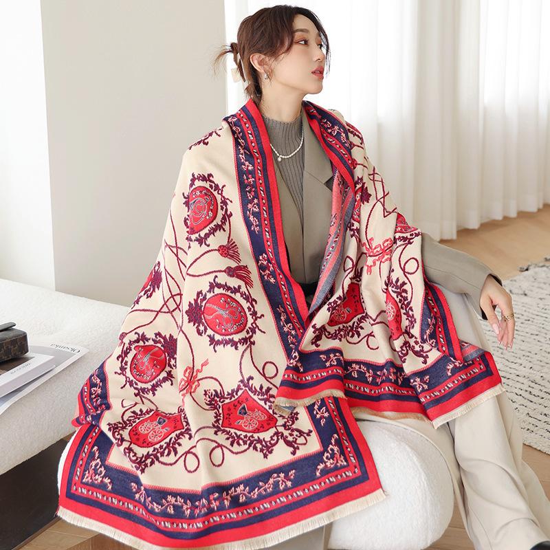 Scarves Flower Print Winter Scarf Women Cashmere Warm Pashmina Foulard Female Long Blanket Thick Soft Shawls Wraps
Scarves Flower Print Winter Scarf Women Cashmere Warm Pashmina Foulard Female Long Blanket Thick Soft Shawls Wraps