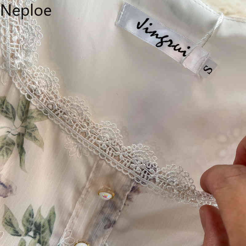 Neploe Spring Floral Dress Women Square Collar Embroidered Chiffon Maxi Dresses Elegant Sweet High Waist Short Sleeve Vestidos 210422