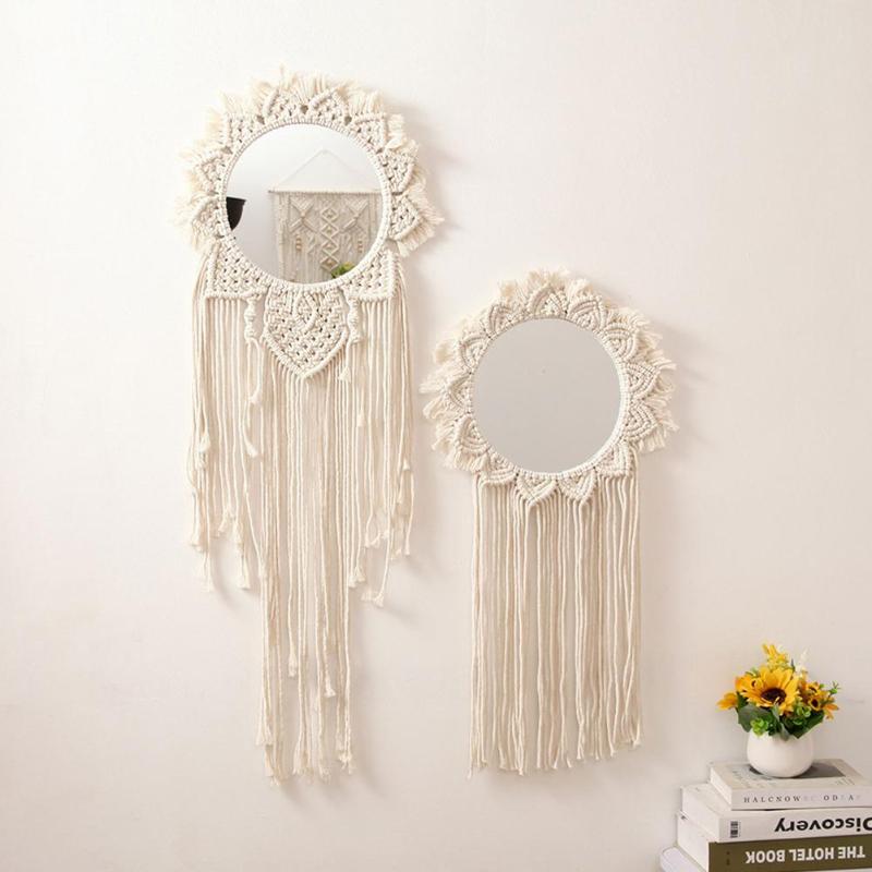 Mirrors 100/80cm Wall Decor Hanging Mirror Macrame Handmade Tapestry Makeup Farmhouse For Home
Mirrors 100/80cm Wall Decor Hanging Mirror Macrame Handmade Tapestry Makeup Farmhouse For Home