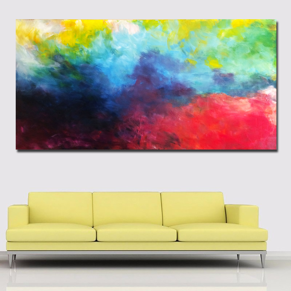 Abstract Art With Vivid Color Wall Art Pictures Abstract Oil Painting Print On Canvas For Living Room Home Decor Prints Poster