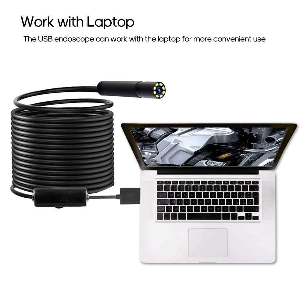2/5/10m 8mm USB Endoscope Borescope Inspection Camera 8LEDs Lens IP67 Waterproof Endoscope Soft Wire & Hard Wire