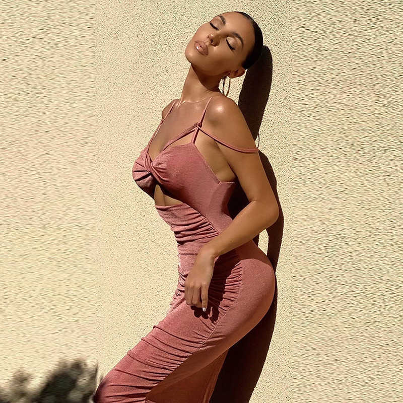 DEAT Women Sexy Open Back Velvet Strapless Suspender Midi Dress Solid Color High Waist Fashion Spring Summer 11B446 210709