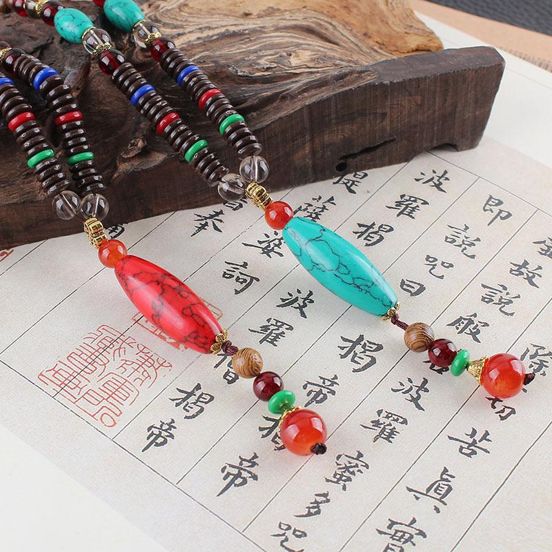 Pendant Necklaces Unisex Handmade Necklace Nepalese Buddhist Mara Wooden Beads Imitation Turquoise And Men's Women'svintage Jewelry
Pendant Necklaces Unisex Handmade Necklace Nepalese Buddhist Mara Wooden Beads Imitation Turquoise And Men's Women'svintage Jewelry