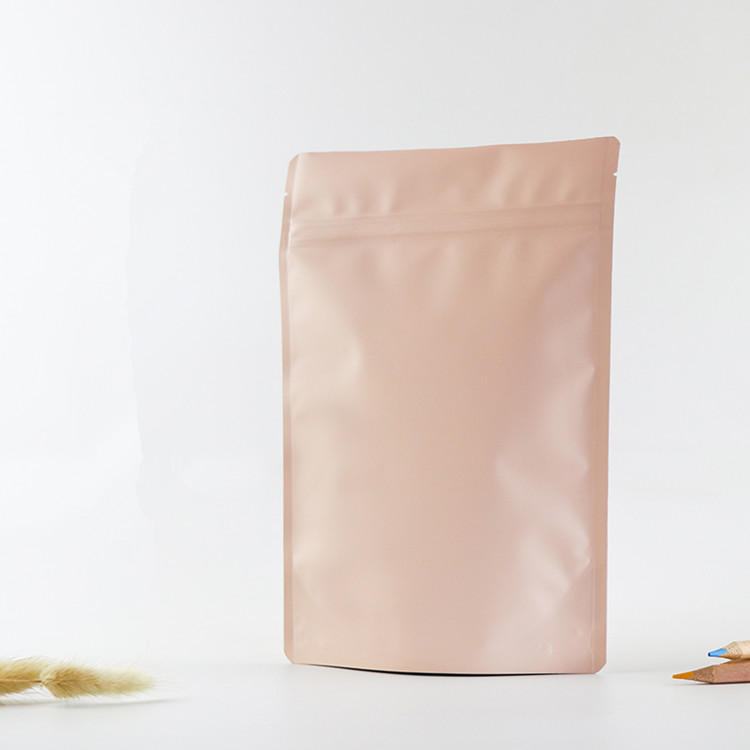 Thick Matte Light Pink Aluminum Foil Zip Lock Bag Stand up Resealable Coffee Powder Nuts Tea Snack Biscuits X-mas Wedding Gifts Packaging Pouches Supp