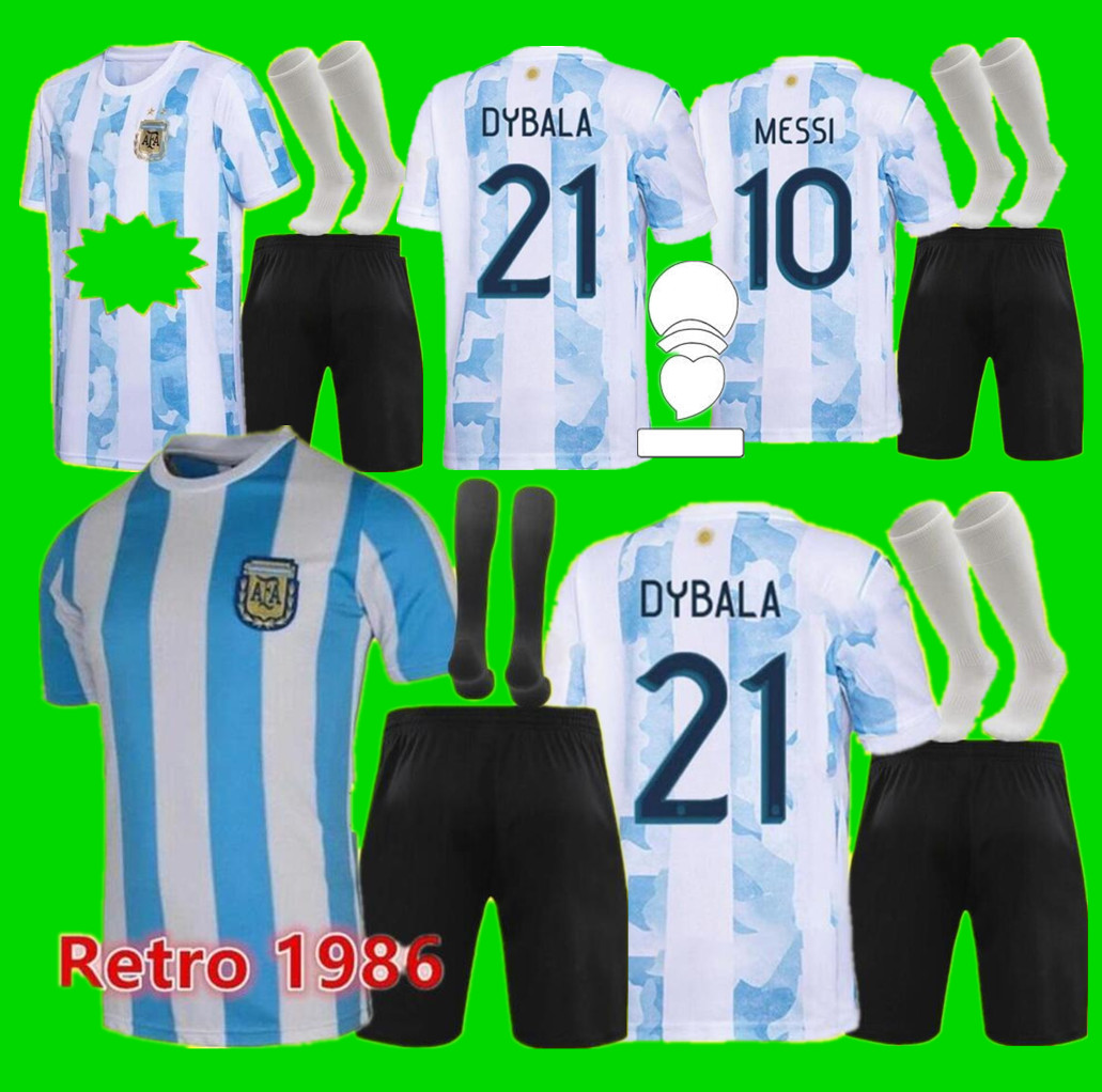 21 22 Argentina home and away Soccer Jerseys MESSI DYBALA children's equipment football jersey AGUERO ICARDI MASCHERANO camiseta de futbol set, Black;yellow
21 22 Argentina home and away Soccer Jerseys MESSI DYBALA children's equipment football jersey AGUERO ICARDI MASCHERANO camiseta de futbol set, Black;yellow