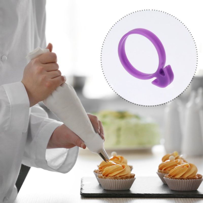 10Pcs Silicone Sealing Circle Clip Icing Zak Gesp Belt Cream Spuitzak Ties Tas Cake Baking Decor Assistance Tool Fixed Clip