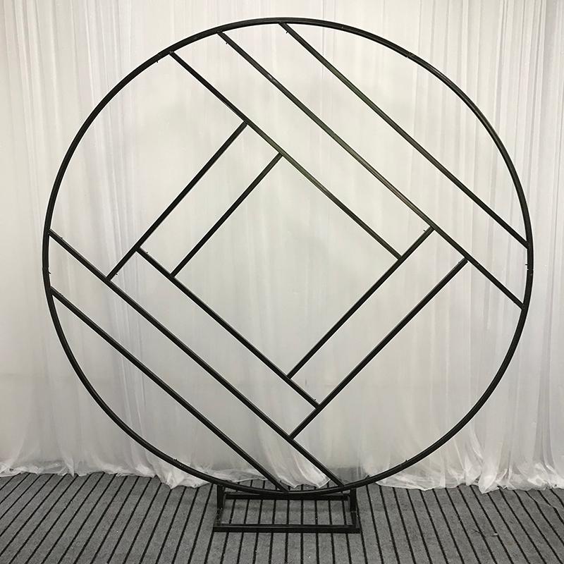 Party Decoration Diamond Wedding Arch Mariage Backdrop Wrought Iron Creative Ring Geometric Frame Stand Screen Stage Background