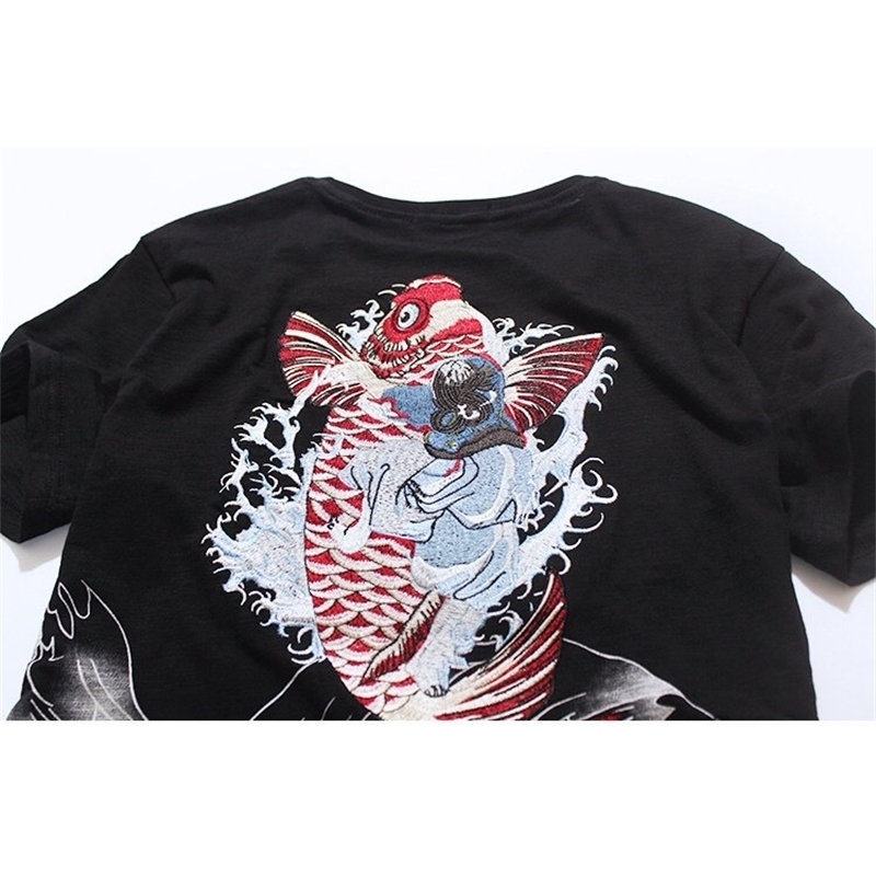 IEFB Embroidered T-shirt For Lovers Short Sleeve T-shirts Chinese Style Causal Loose Tee Tops 9Y5862 210524