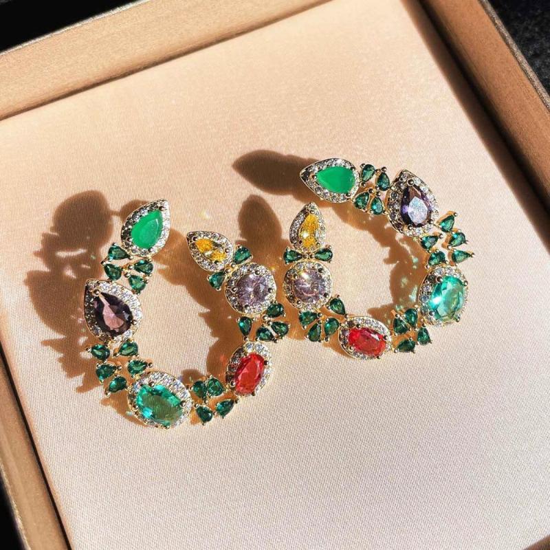 Dangle & Chandelier Colorful Circle Green Zircon Stud Earrings S925 Silver European And American Luxury Niche
Dangle & Chandelier Colorful Circle Green Zircon Stud Earrings S925 Silver European And American Luxury Niche
