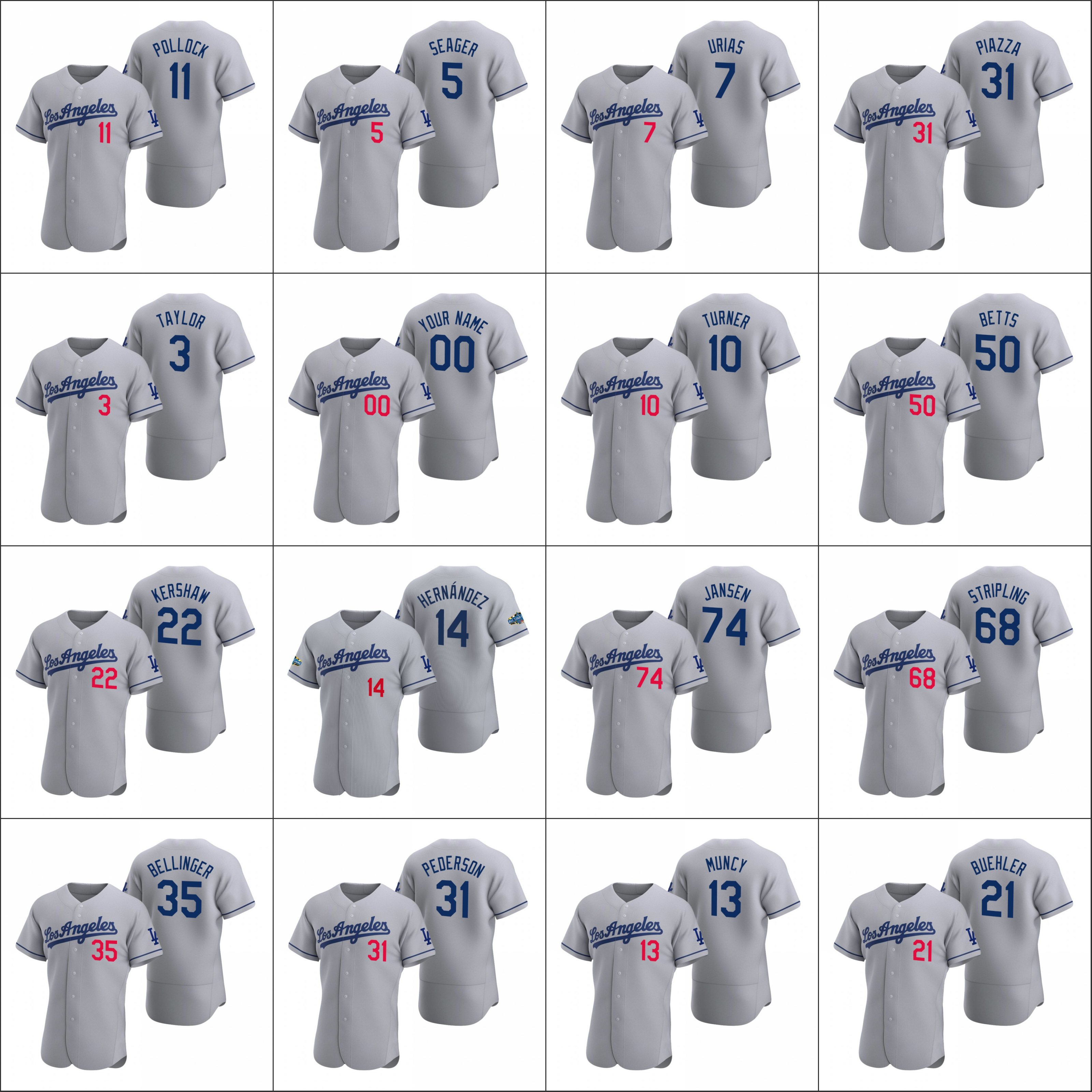 Los AngelesDodgers Men Women Youth #10 Justin Turner 21 Walker Buehler 50 Mookie Betts 22 Clayton Kershaw Custom Gray Authentic Road Jersey
Los AngelesDodgers Men Women Youth #10 Justin Turner 21 Walker Buehler 50 Mookie Betts 22 Clayton Kershaw Custom Gray Authentic Road Jersey