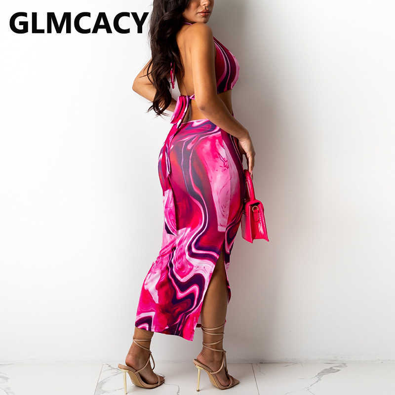 Halter Backless V Neck Slim Party Club Dress 210702