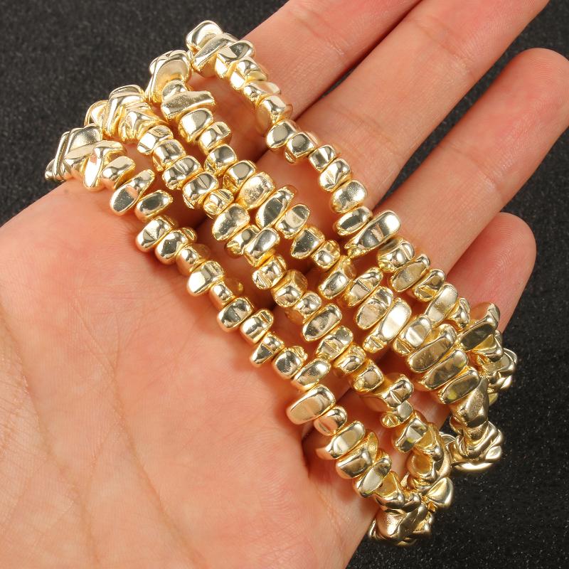 Other Charms Irregular Pattern Beads 9k Gold Plated Hematite Natural Stone Loose Spacer Jewelry For Handicrafts Bracelet
Other Charms Irregular Pattern Beads 9k Gold Plated Hematite Natural Stone Loose Spacer Jewelry For Handicrafts Bracelet