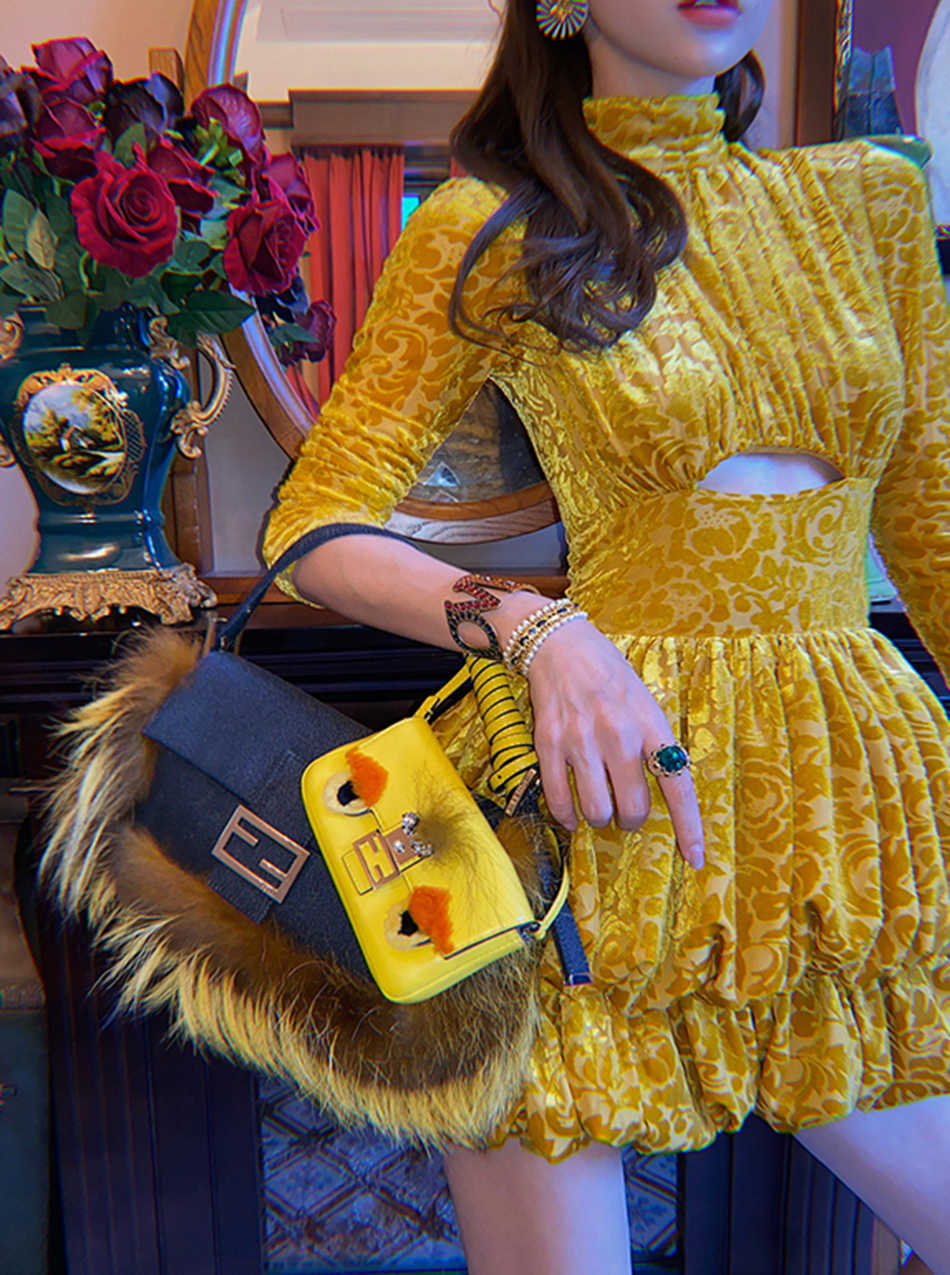 Sexy Bodycon Velvet Mini Dress Golden Ladies Autumn Long Sleeve Hollow High Neck Party Female Vestido 210527