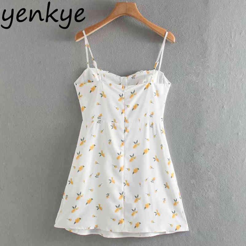 Sexy Summer Dress Women Simple Slim Sling Dress Sweet Lady Backless Sleeveless A-line Mini Dress Floral Print Sundress SDP9280 210515