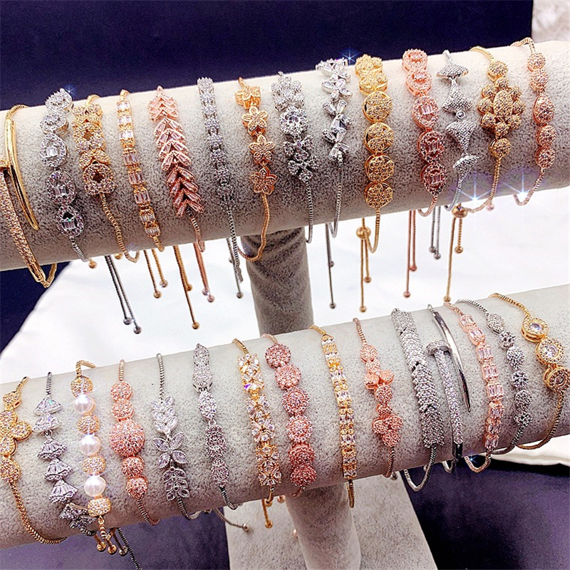 Crystal Zircon Tennis Bracelet For Women Fashion Diamond Pull Bracelets Electroplating Gold Silver Rose Jewelry Accessories
Crystal Zircon Tennis Bracelet For Women Fashion Diamond Pull Bracelets Electroplating Gold Silver Rose Jewelry Accessories