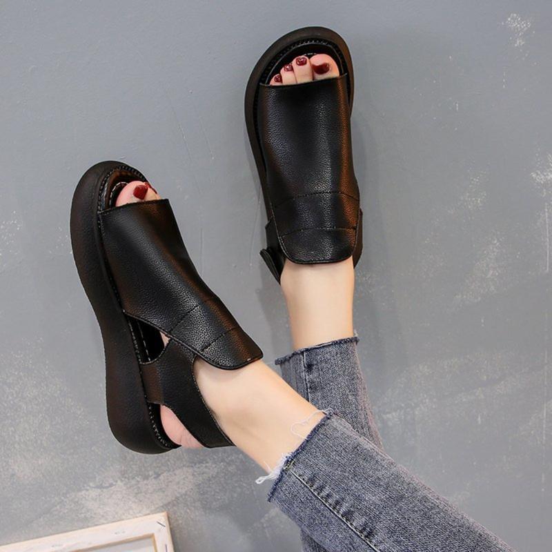 Summer Sandals Thick-Soled Flat-Heeled Ladies SandalsVelcro Casual Sports All-Match Women's Shoes, Black
Summer Sandals Thick-Soled Flat-Heeled Ladies SandalsVelcro Casual Sports All-Match Women's Shoes, Black
