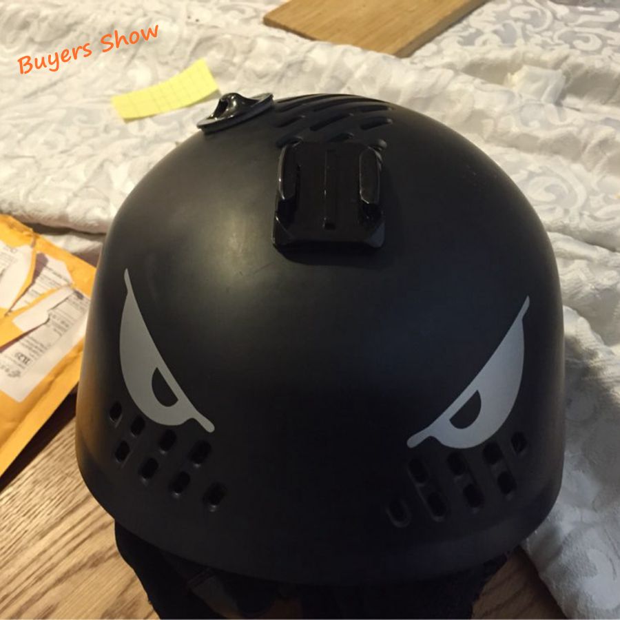 Motorcycle Helmet White Or Black Vinyl Decal Sticker Evil Eyes