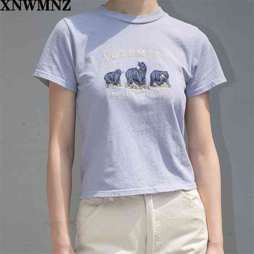 Women Embroidery Bears Fitted T-shirt Short Sleeve Top Casual Tee 210520, Navy blue
Women Embroidery Bears Fitted T-shirt Short Sleeve Top Casual Tee 210520, Navy blue