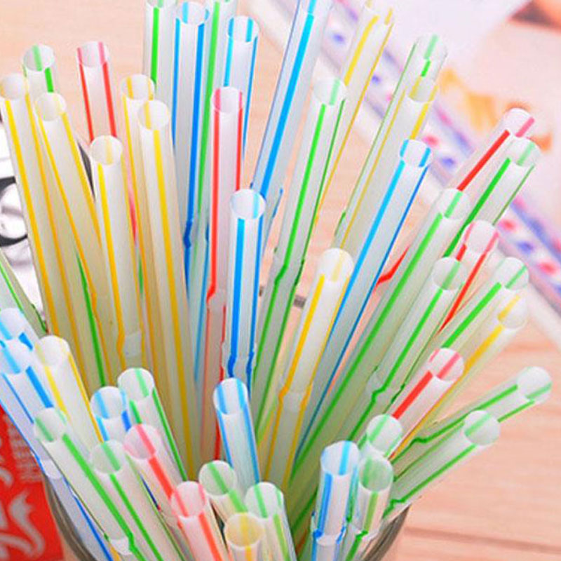 100pcsbag Disposable Plastic Drinking Straws 20805cm Multicolor Bendy Drink Straw For Party Bar Pub Club Restaurant2201571