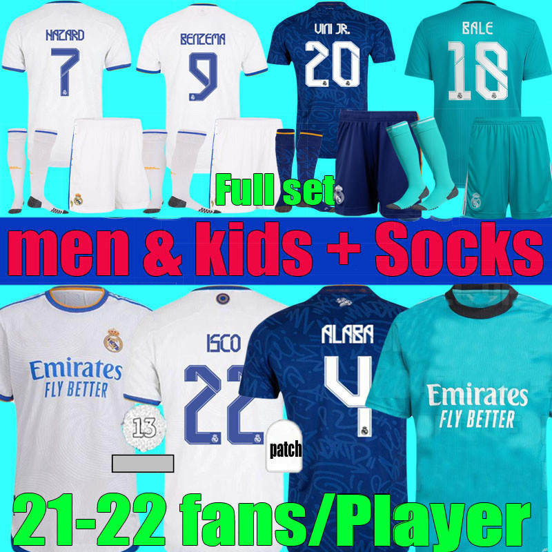 fans player Version 21 22 real Madrid soccer jerseys BENZEMA ALABA HAZARD camiseta de futbol men kids kits 2021 2022 KROOS MODRIC ISCO football shirt socks set uniform, Fans away jersey
fans player Version 21 22 real Madrid soccer jerseys BENZEMA ALABA HAZARD camiseta de futbol men kids kits 2021 2022 KROOS MODRIC ISCO football shirt socks set uniform, Fans away jersey