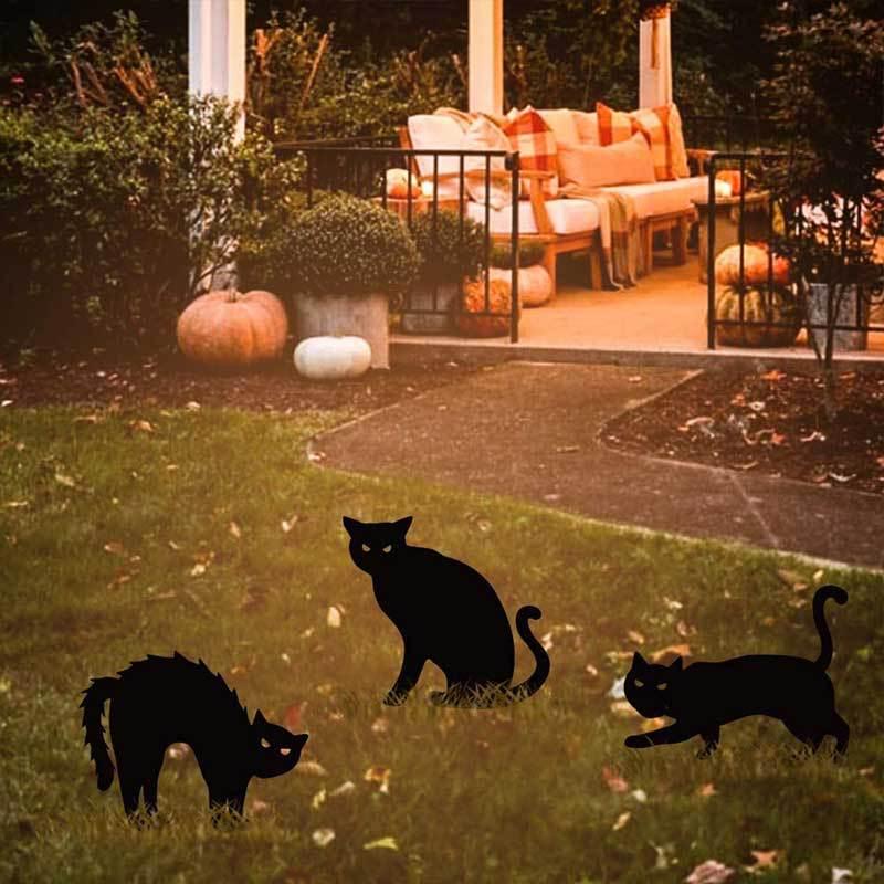 Party Decoration Halloween Props Black Cat Silhouette Yard Sign Lawn Stakes Terror Supplies Interesting