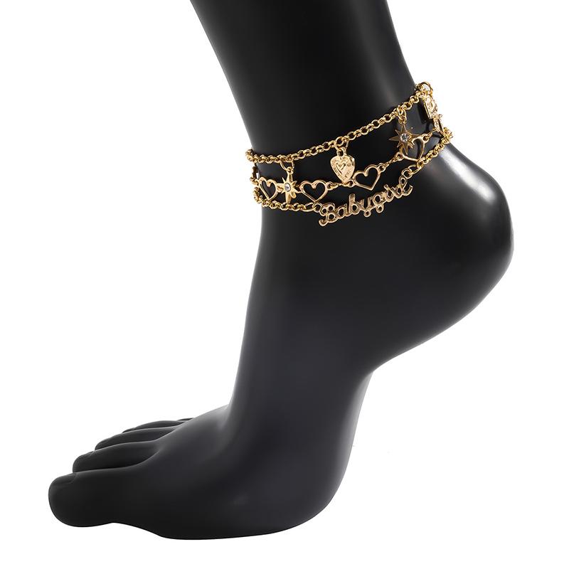 simple anklets set metal beach multi-layer pearl yoga Fashion designer hollow love six-pointed star letter combination handmade chain rhinestone anklet jewelry
simple anklets set metal beach multi-layer pearl yoga Fashion designer hollow love six-pointed star letter combination handmade chain rhinestone anklet jewelry