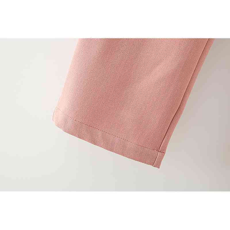 elegant women straight trousers fashion ladies stylish pocket long pants causal female solid pink girl chic pant 210430