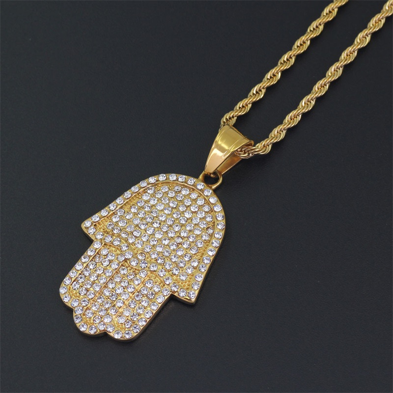 Hip Hop Bling Twist Chain 24Inch Women Men Couple Gold Silver Color Iced Out Hamsa Hand Pendant Necklace With Cz Jewelry Christm 76 O2
Hip Hop Bling Twist Chain 24Inch Women Men Couple Gold Silver Color Iced Out Hamsa Hand Pendant Necklace With Cz Jewelry Christm 76 O2