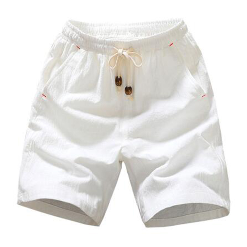 Summer Chinese Style Shorts Men Casual Beach Shorts Cotton Solid Drawstring Waist Bermuda Shorts Men Plus Size 4XL 5XL 210322