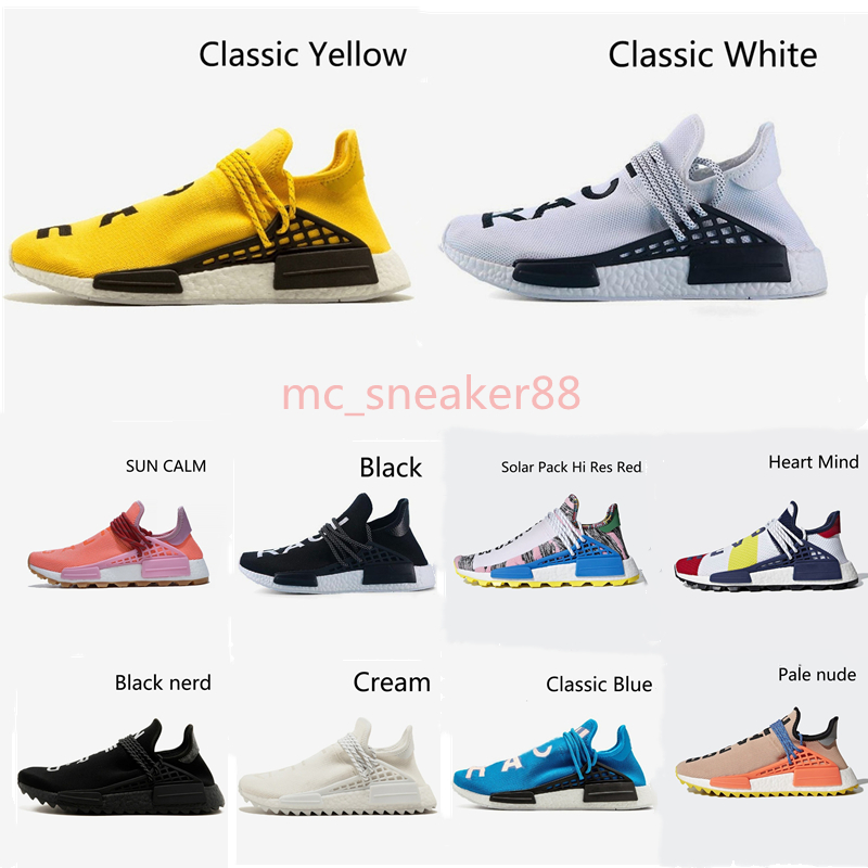 

2021 hu pharrell run shoes williams nmds humans race women men chocolate dash green solar pack trainers outdoor sports sneakers size 36-45, Best quality