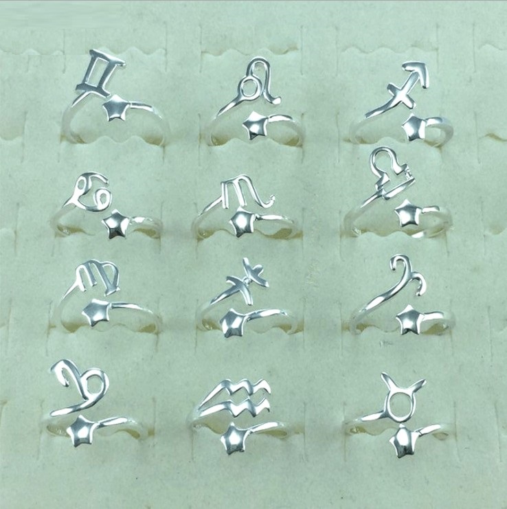 Fashion twelve 12 constellations S925 silver ring zodiac sign opening rings for women retro couple finger r ings
Fashion twelve 12 constellations S925 silver ring zodiac sign opening rings for women retro couple finger r ings