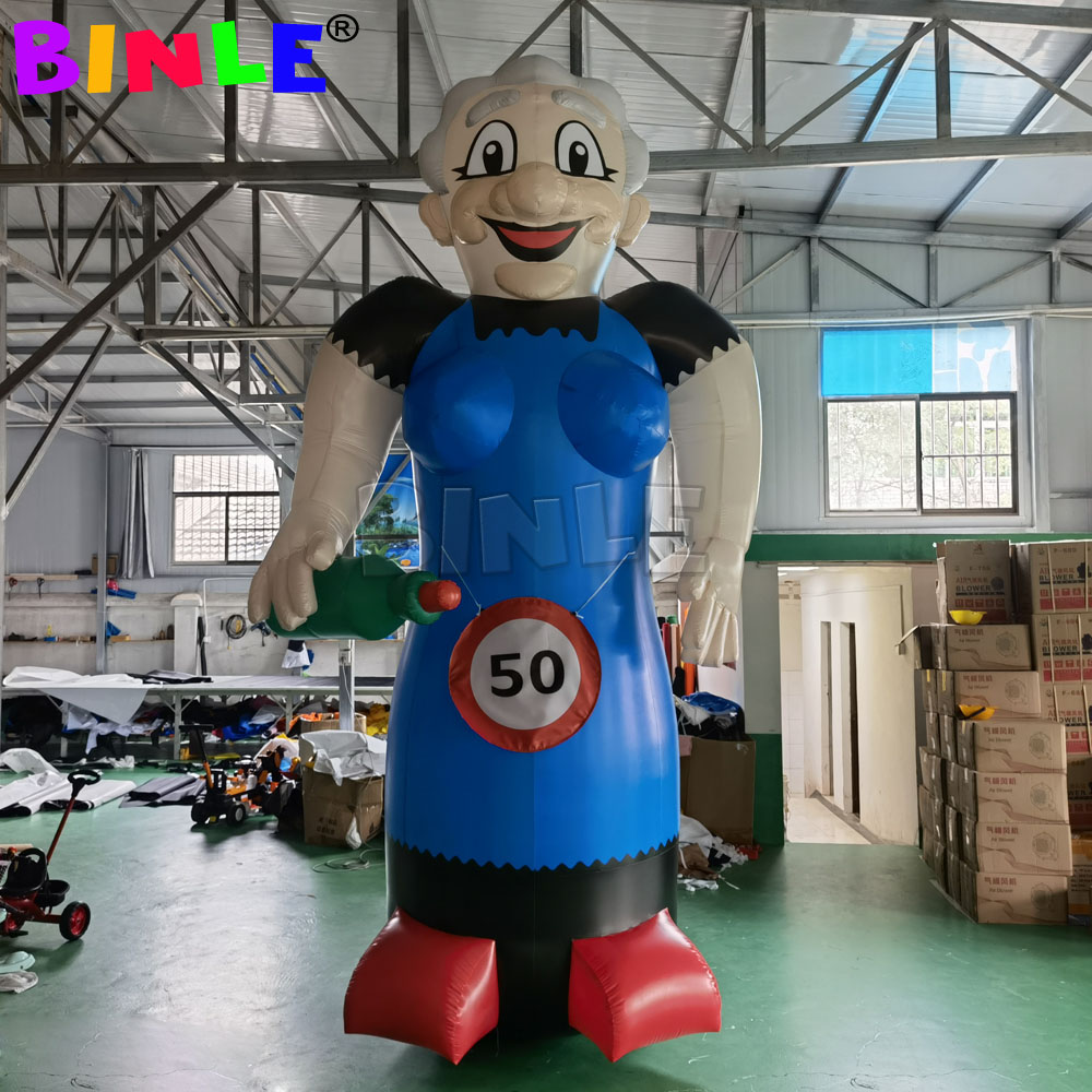 4mH Advertising inflatable Abraham and Sarah With Beer Bottle Holland Cartoon Balloon Free Blower For Netherland Outdoor decoration