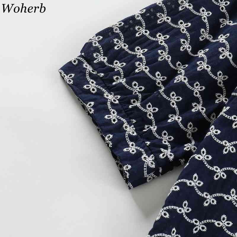Blouse Women Summer Loose Short-sleeve Print Shirt Korean Temperament Peter Pan Collar Slim Fit Tops Elegant Blusas Mujer 210519